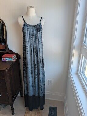 Raviya grey/black tie dye maxi dress/cover-up